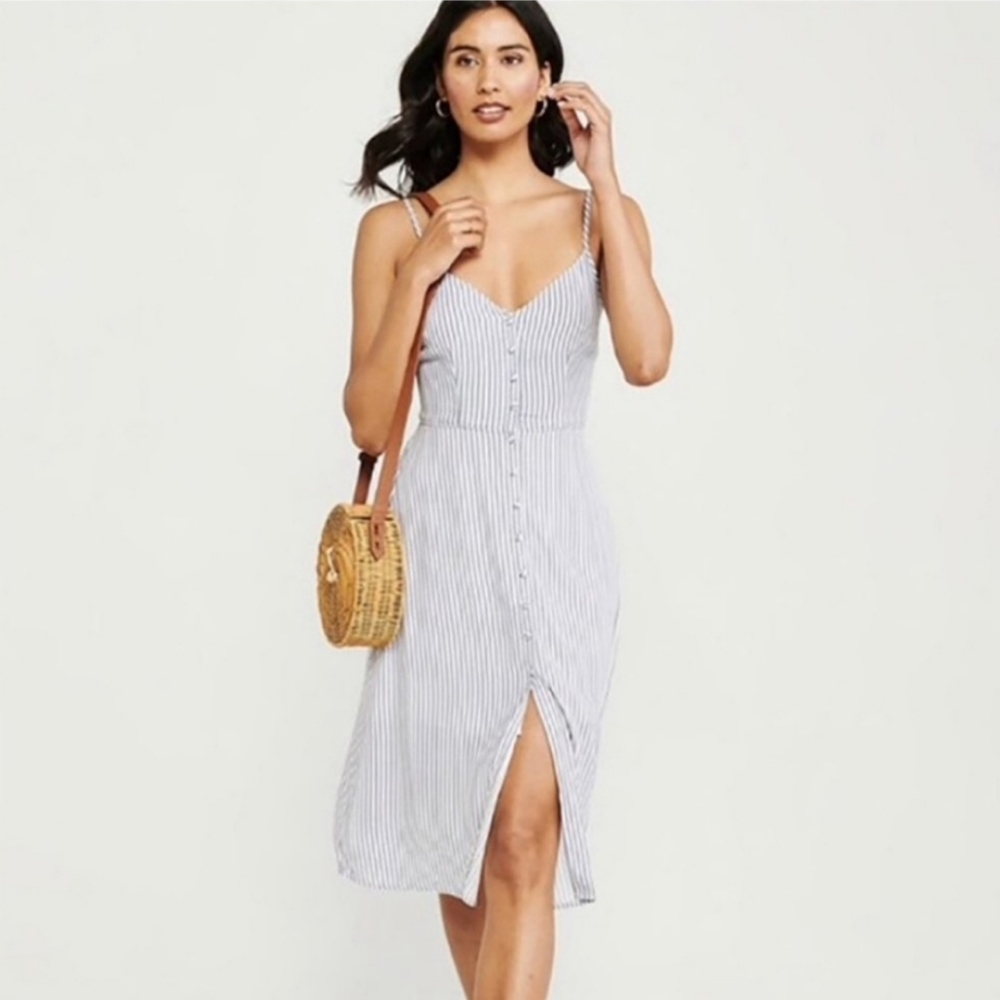 Blue Stripe button front Abercrombie midi dress SOLD OUT!